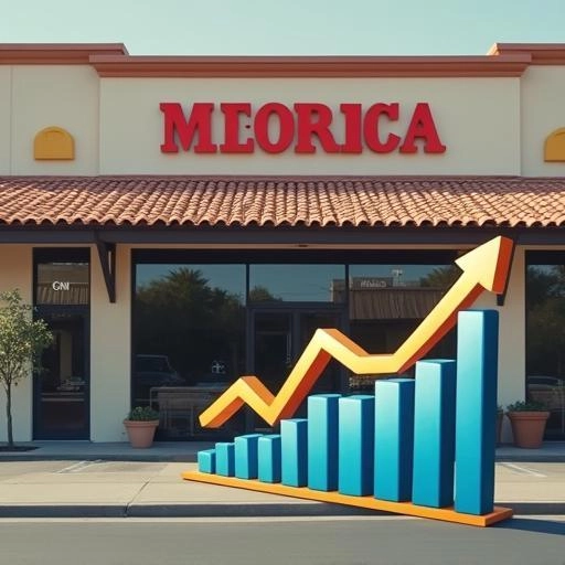 Comercio con gráfico de ventas